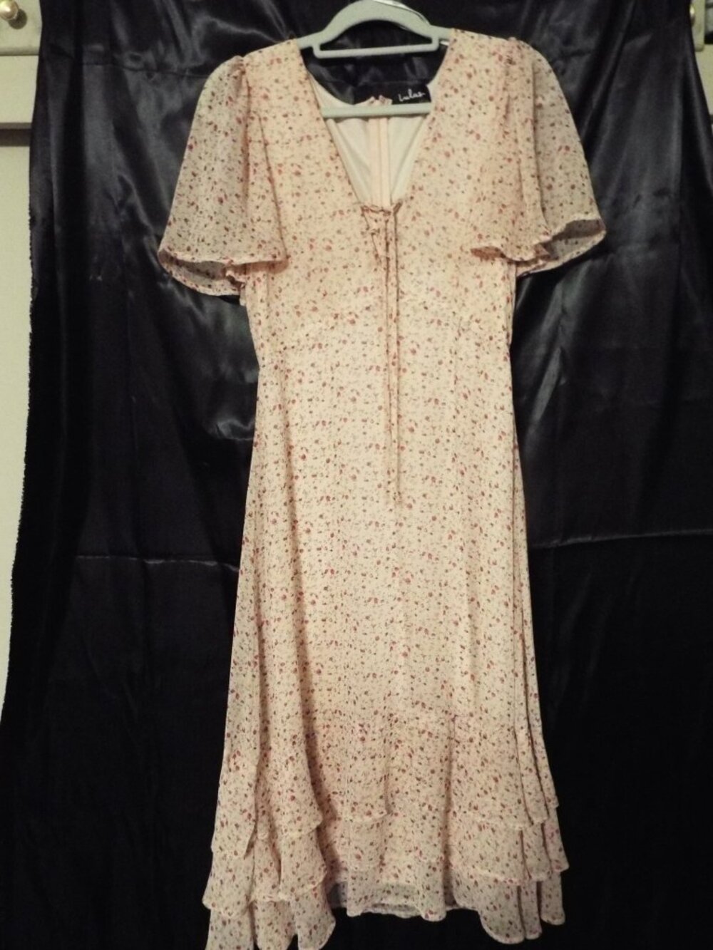 Lulus Pink Floral Maxi Dress Size Medium